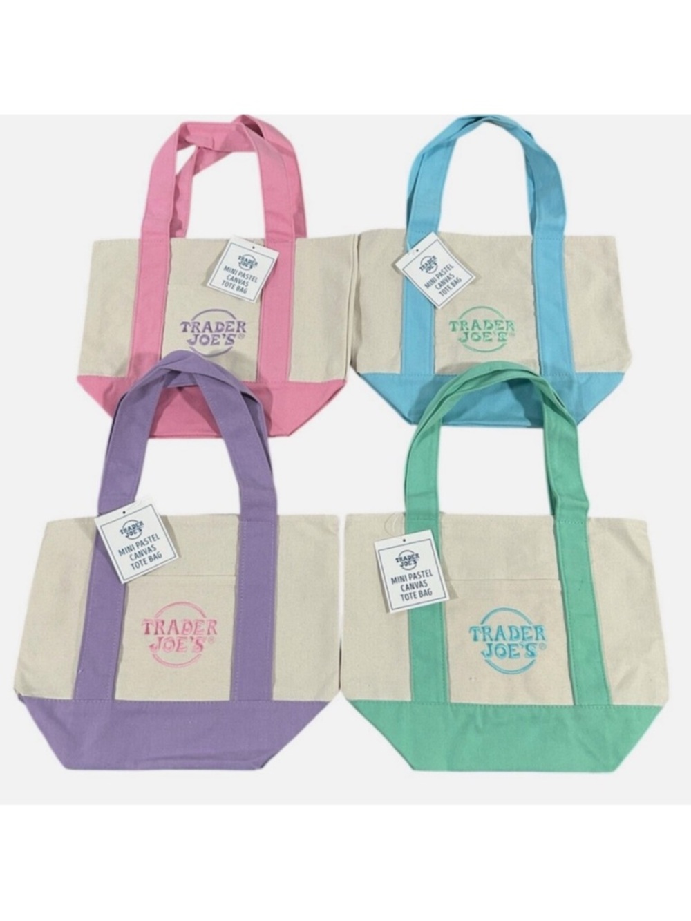 Trader Joe’s Pastel Mini Canvas Tote Bag